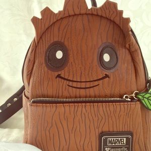 Cute Loungefly x Marvel Groot Mini Backpack Brown!